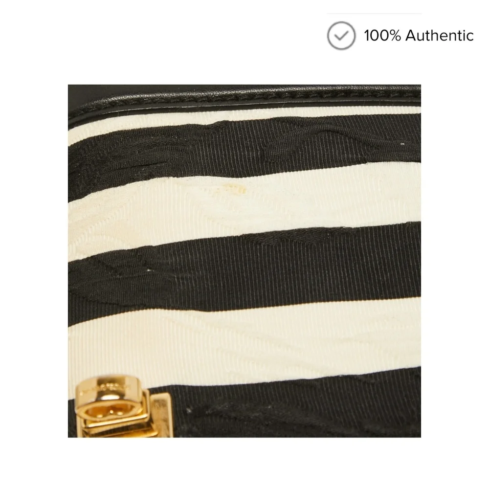 D&G Black and Cream Striped Shoulder Bag - Picture 8 of 14